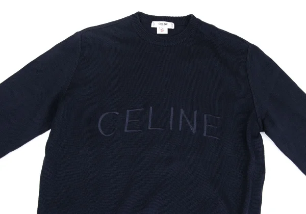 CELINE Logo Embroidery Cotton Knit Sweater K-161829_003