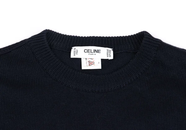 CELINE Logo Embroidery Cotton Knit Sweater K-161829_004
