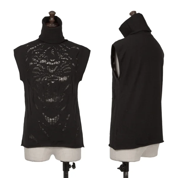 KRIZIA MAGLIA Lace Sleeveless Turtle Neck Knit Top Black 44 K-161830_001