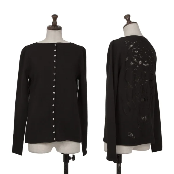 KRIZIA MAGLIA Lace Knit Cardigan Black 44 K-161831_001