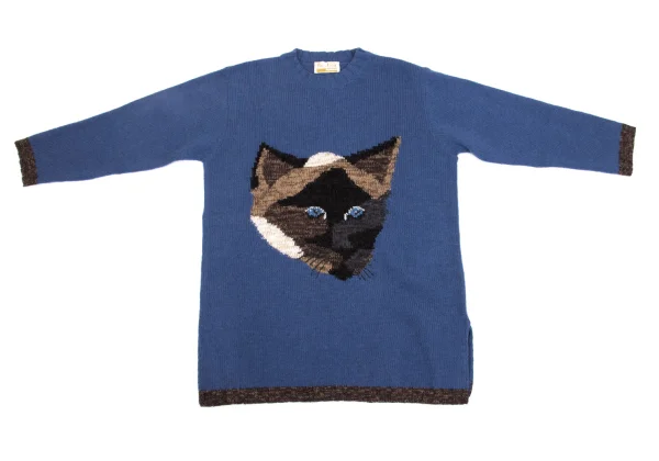 Krizia poi Cat Jacquard Alpaca Knit Sweater  K-161832_002