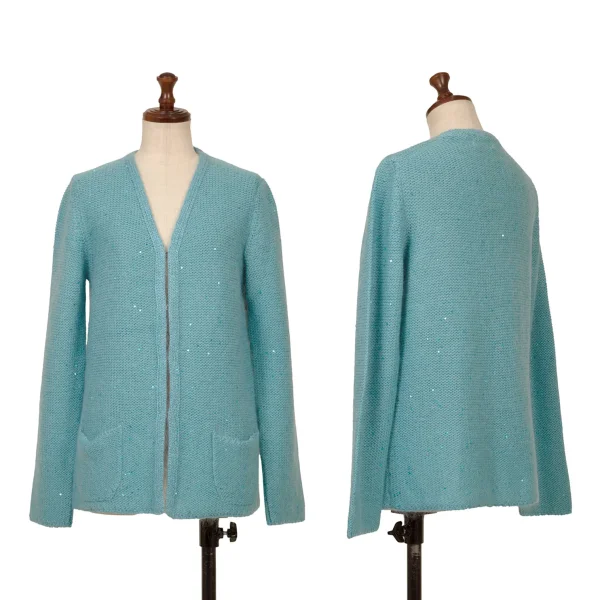 ICEBERG Sequins Lame Knit Cardigan Sky blue S K-161833_001