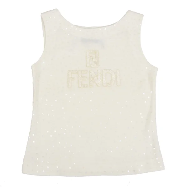 FENDI Logo Embroidery Sequin Sleeveless Knit K-161836_002
