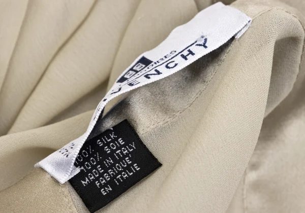 ジバンシィGIVENCHY サテン切替シルク大判スカーフ ベージュ K-161838_007
