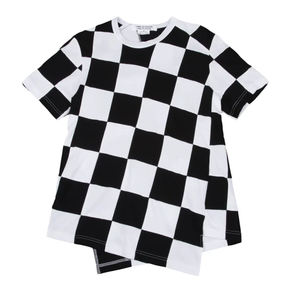 COMME des GARCONS Check Switching Twist T Shirt Black,White S K-161844_001