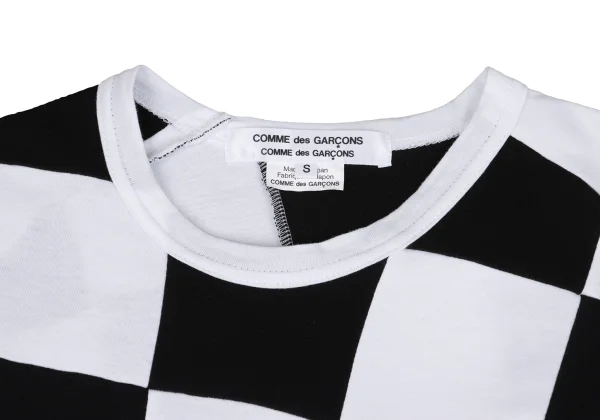 コムデギャルソンコムデギャルソン　カットソー　チェック　千鳥格子　白黒 トリココムデギャルソンtricot COMME des GARCONS コットンヘム