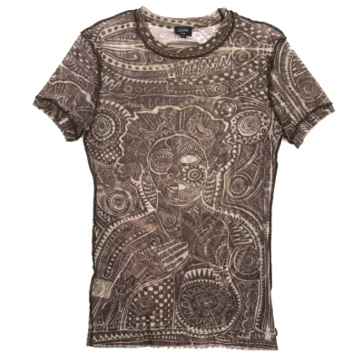 Jean Paul GAULTIER HOMME Graphic Printed Inside-Out Mesh T-Shirt