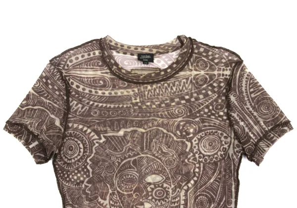 Jean Paul GAULTIER HOMME Graphic Printed Inside-Out Mesh T-Shirt K-161854_002