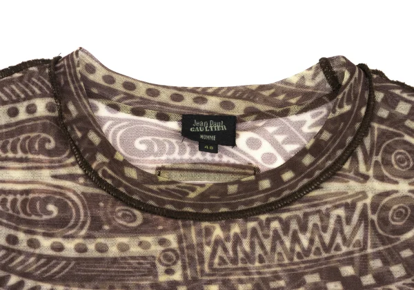 Jean Paul GAULTIER HOMME Graphic Printed Inside-Out Mesh T-Shirt K-161854_003