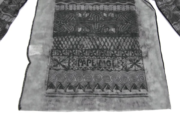 Jean Paul GAULTIER HOMME Pile Switching Graphic Printed Mesh V-neck T-shirt K-161856_007