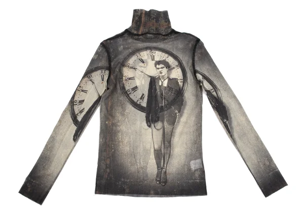 Jean Paul GAULTIER HOMME Punk Girl Printed mesh High Neck T-shirt K-161857_010