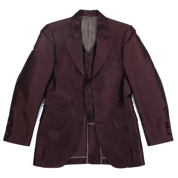 Jean Paul GAULTIER HOMME Poly Blend Shiny Jacket Bordeaux 48 K-161858_001
