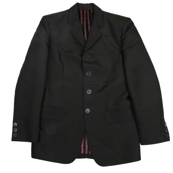 ジャンポールゴルチエ オムJean Paul GAULTIER HOMME ポリ混ストライプライニングジャケット 深緑48 K-161859_001