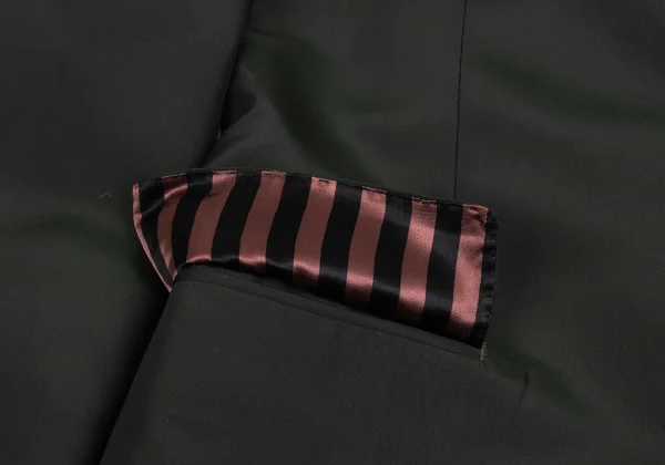 ジャンポールゴルチエ オムJean Paul GAULTIER HOMME ポリ混ストライプライニングジャケット 深緑48 K-161859_010