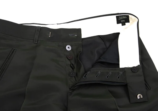 ジャンポールゴルチエ オムJean Paul GAULTIER HOMME ポリ混センタープレスパンツ 深緑48 K-161860_004