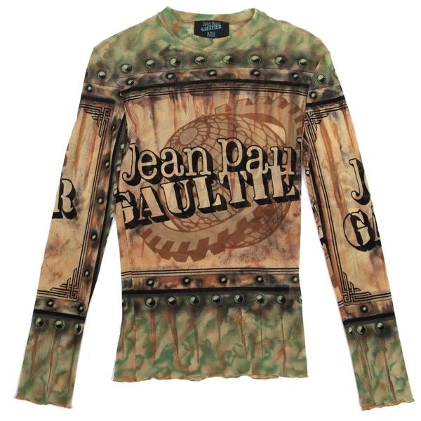 Jean Paul GAULTIER MAILLE Logo Printed Mesh T-shirt K-161862_002