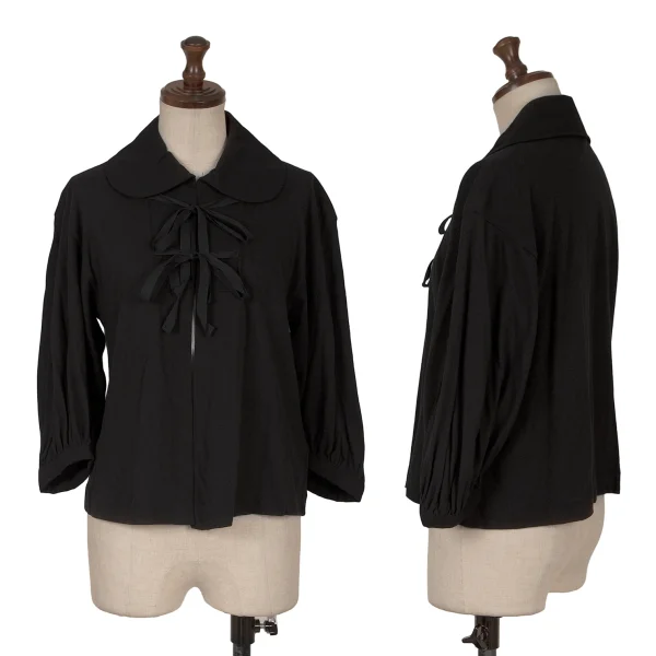 tricot COMME des GARCONS Cord Design Round Collar Shirt Black S-M K-161875_001