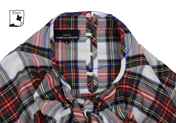 tricot COMME des GARCONS Front kKnot Design Checked Blouse K-161878_004