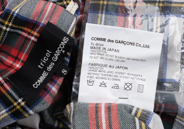 tricot COMME des GARCONS Front kKnot Design Checked Blouse K-161878_015