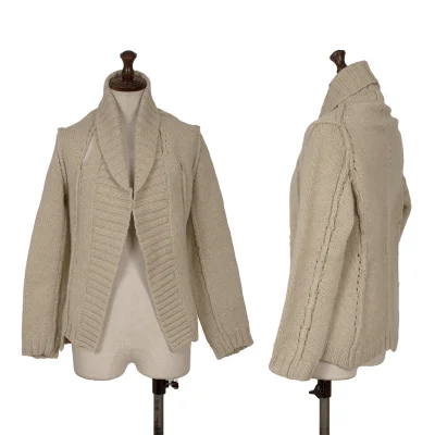 tricot COMME des GARCONS Hole Design Shawl Collar Knit Cardigan