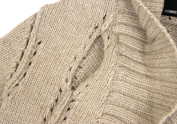 tricot COMME des GARCONS Hole Design Shawl Collar Knit Cardigan K-161880_005