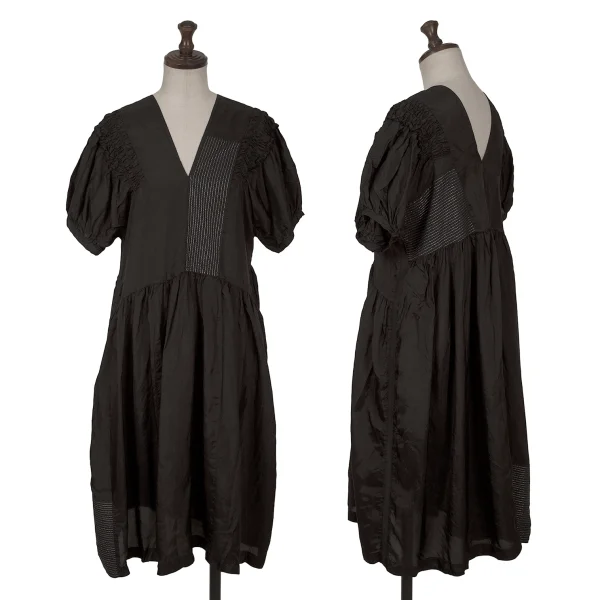 tricot COMME des GARCONS Dyed Stitch Switching Tunic Black M K-161881_001