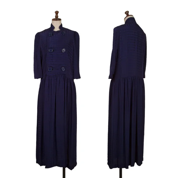 tricot COMME des GARCONS Rayon Cupra Jacquard Dress Navy M K-161882_001