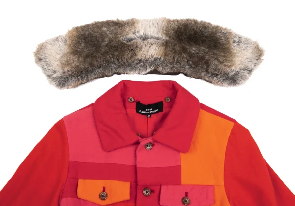 tricot COMME des GARCONS Faux Fur Collar Panel Switching Blouson K-161888_006