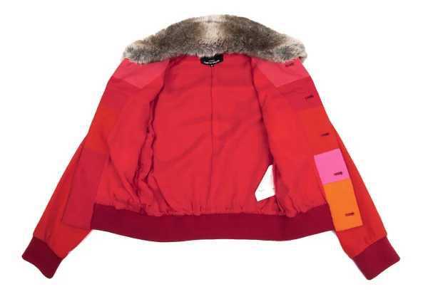 tricot COMME des GARCONS Faux Fur Collar Panel Switching Blouson K-161888_015