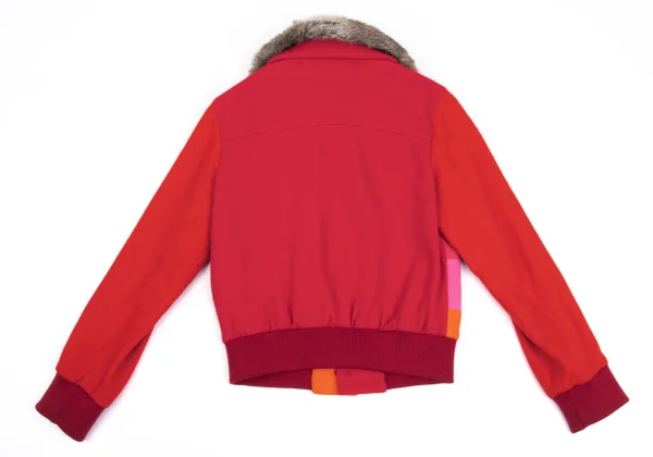 tricot COMME des GARCONS Faux Fur Collar Panel Switching Blouson K-161888_016