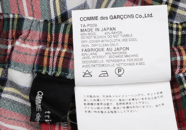 tricot COMME des GARCONS Wool Rayon Check Pants K-161893_012