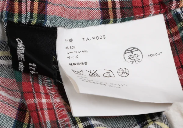 tricot COMME des GARCONS Wool Rayon Check Pants K-161893_013