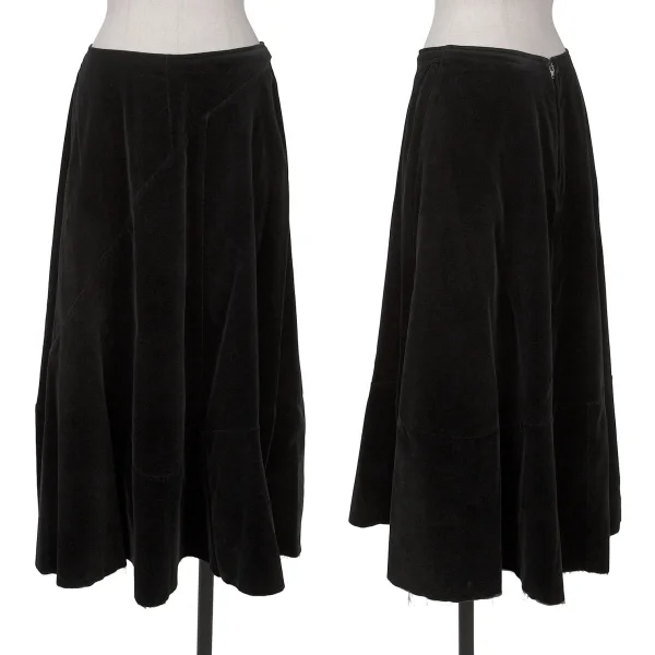 tricot COMME des GARCONS Velours Flare Skirt Black M K-161906_001