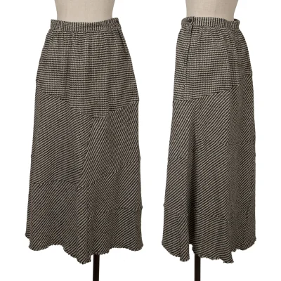 tricot COMME des GARCONS Wool Houndstooth Switching Flare Skirt