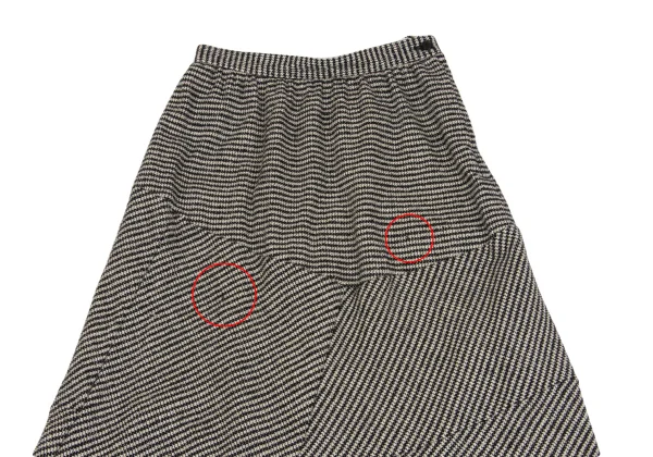 tricot COMME des GARCONS Wool Houndstooth Switching Flare Skirt K-161910_003
