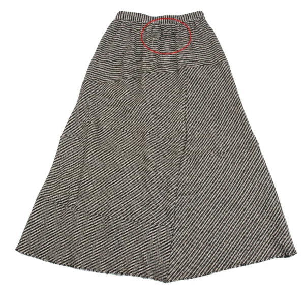 tricot COMME des GARCONS Wool Houndstooth Switching Flare Skirt K-161910_010