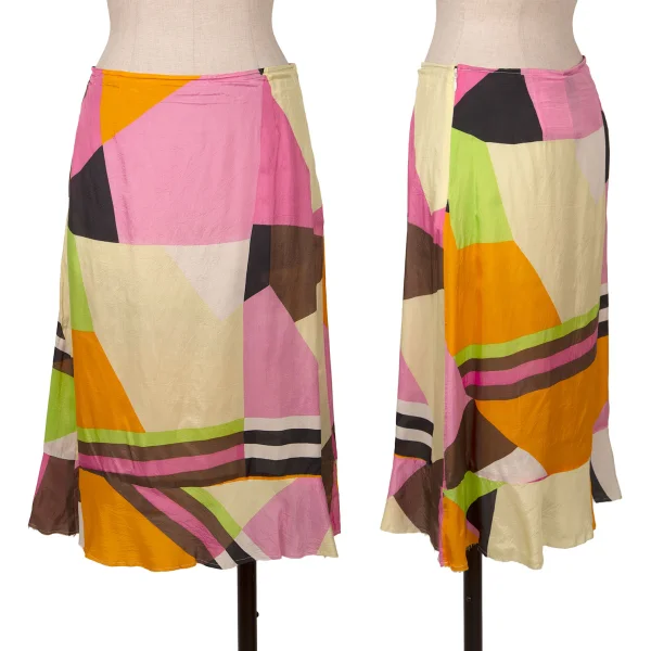 tricot COMME des GARCONS Rayon Geometric Printed Skirt Multi-Color S K-161911_001