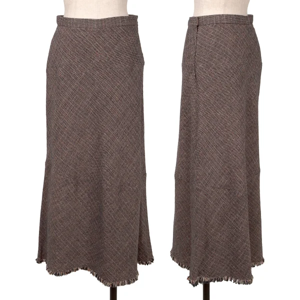 tricot COMME des GARCONS Color Nep Hem Cut Off  Skirt Orange,Navy M K-161912_001
