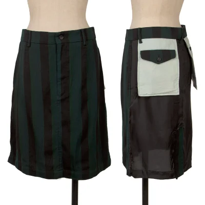tricot COMME des GARCONS Striped Inside Out Switching Skirt
