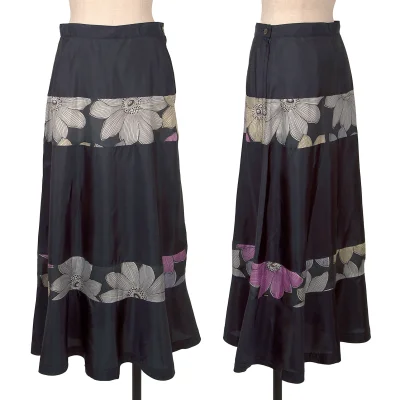 tricot COMME des GARCONS Floral Printed Switching Flare Skirt