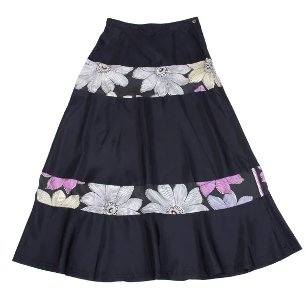 tricot COMME des GARCONS Floral Printed Switching Flare Skirt K-161914_002