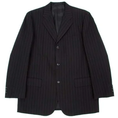 【SALE】コムデギャルソン オムCOMME des GARCONS HOMME コットンウールストライプジャケット 黒