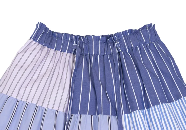YUKI TORII Striped Switching Elastic Waist Skirt K-161920_004