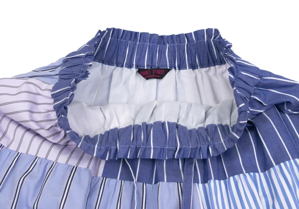 YUKI TORII Striped Switching Elastic Waist Skirt K-161920_009
