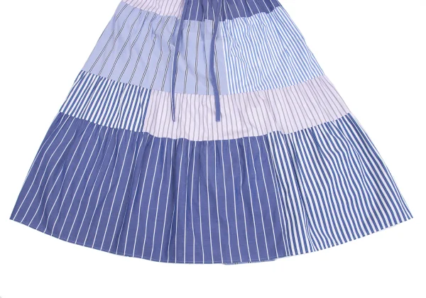 YUKI TORII Striped Switching Elastic Waist Skirt K-161920_010