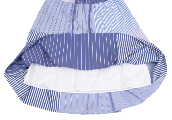 YUKI TORII Striped Switching Elastic Waist Skirt K-161920_011