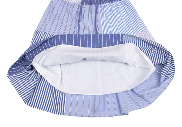 YUKI TORII Striped Switching Elastic Waist Skirt K-161920_012