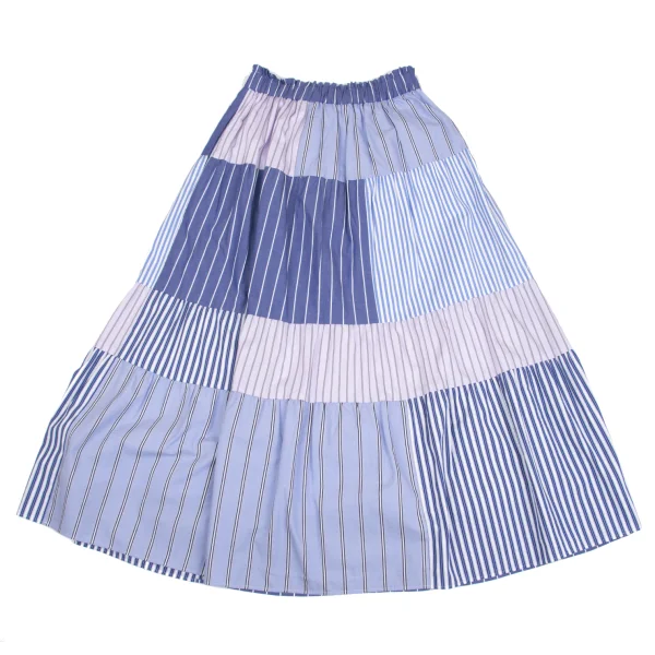 YUKI TORII Striped Switching Elastic Waist Skirt K-161920_013