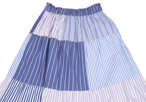 YUKI TORII Striped Switching Elastic Waist Skirt K-161920_014