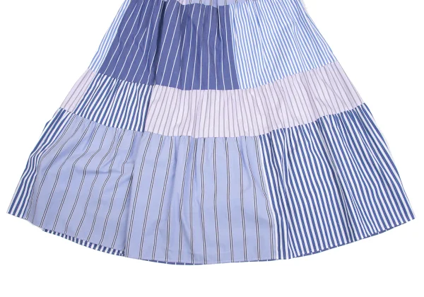 YUKI TORII Striped Switching Elastic Waist Skirt K-161920_015